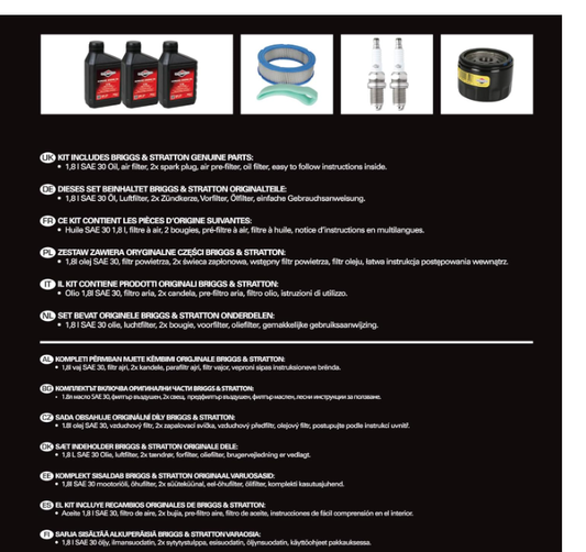 Kit d’entretien moteur Briggs &; Stratton